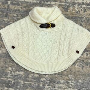 Janie and Jack cream knit equestrian style cape size 6-12